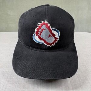 Vintage Colorado Avalanche CCM Snapback Hat Black Yeti Foot NHL 90s Canada